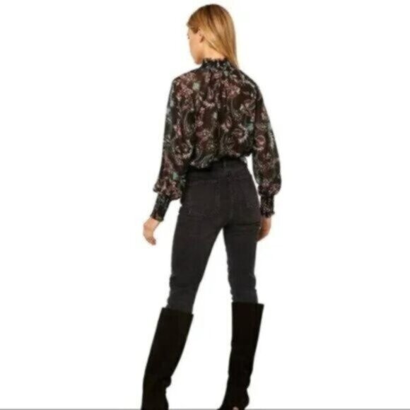 Misa Los Angeles Black Floral Blouse - Picture 3 of 12